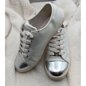 Michael Kors‎ Vera Girls Size 5 Sneakers White Silver Shoes